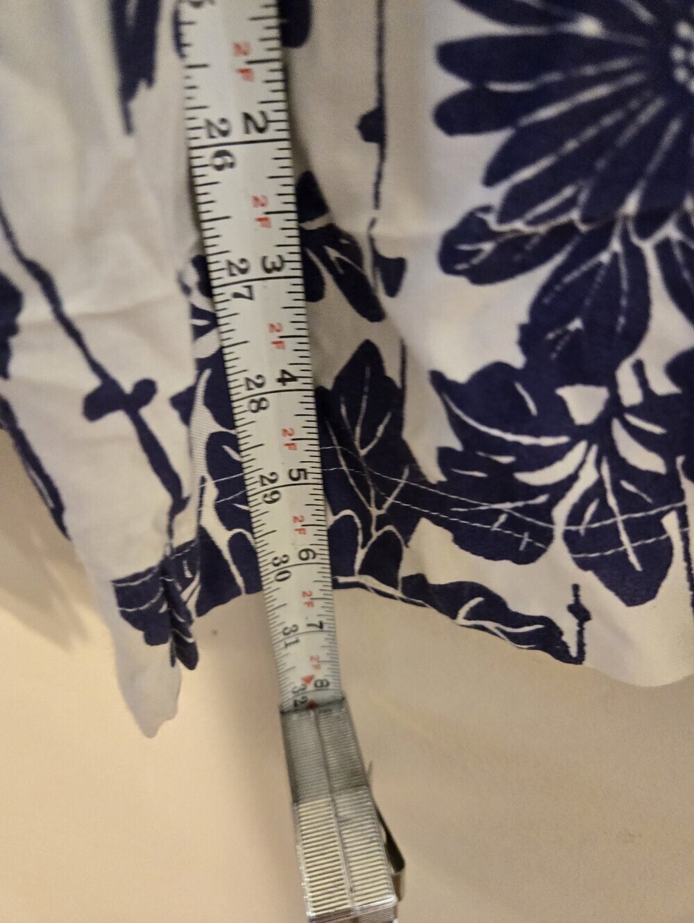 Free People Floral Wide Leg Palazzo Pants Navy Botanical Stripe Rayon Boho SZ 10 - Picture 10 of 10